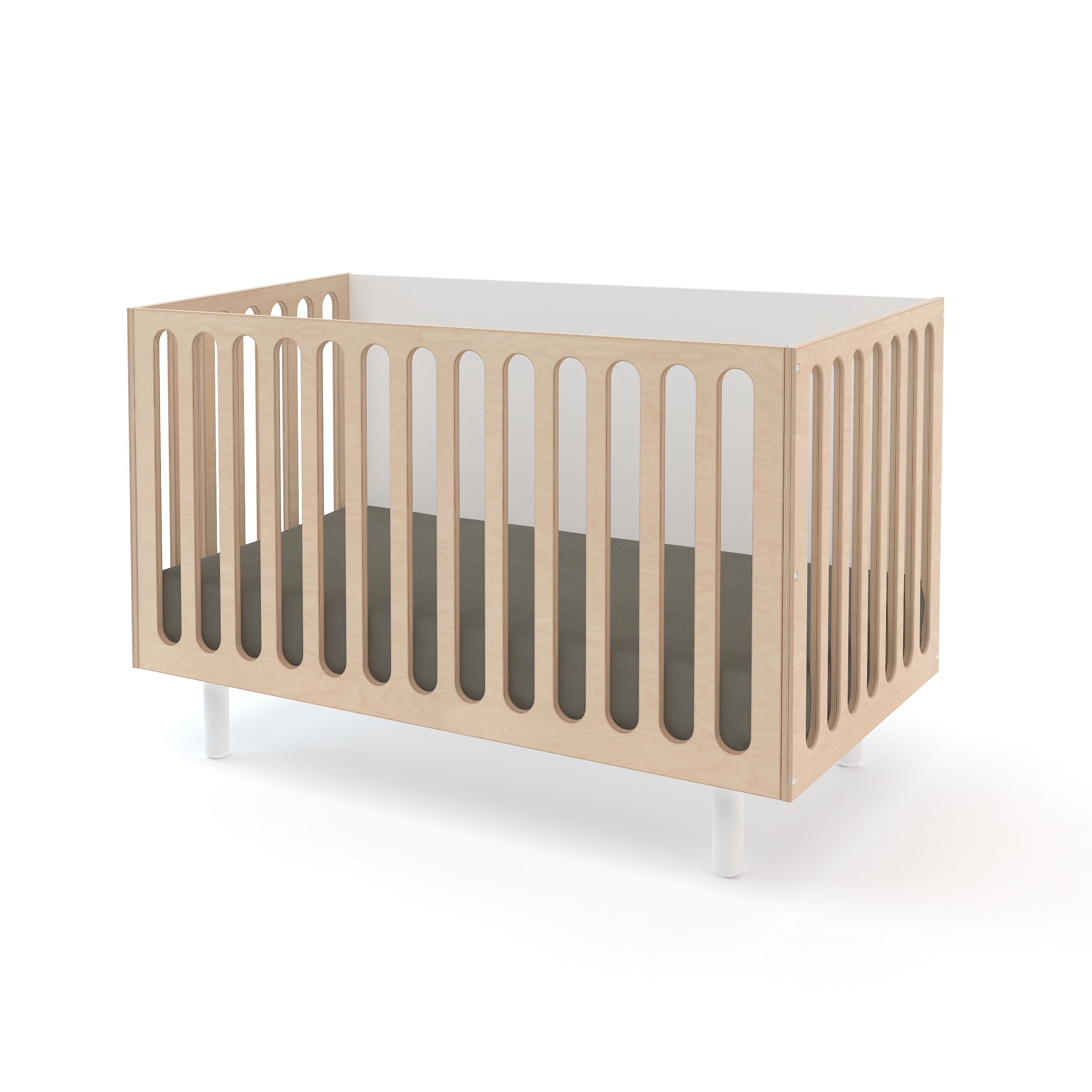 Oeuf Fawn Bassinet and Crib White / Birch