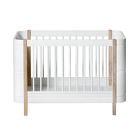 Oliver Furniture Wood Mini+ Cot Bed (With Junior Conversion Kit) - White/Oak