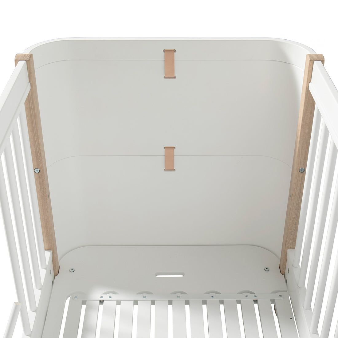 Oliver Furniture Wood Mini+ Cot Bed (With Junior Conversion Kit) - White/Oak