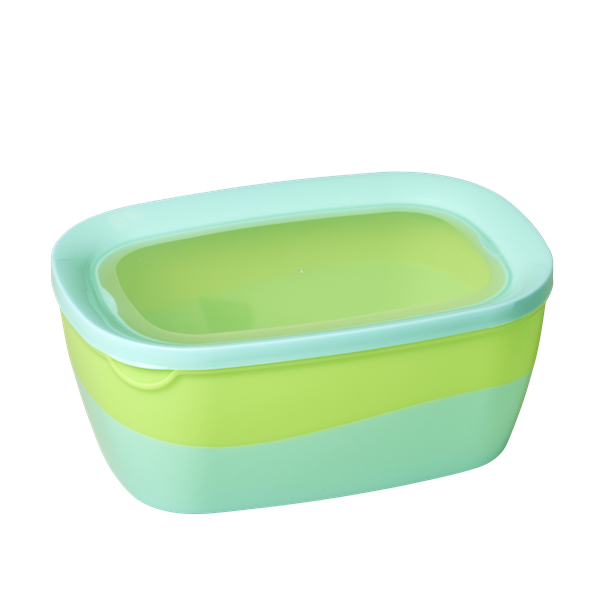 Rice DK Rectangular Two Tone Food Box Blue Green Set of 3