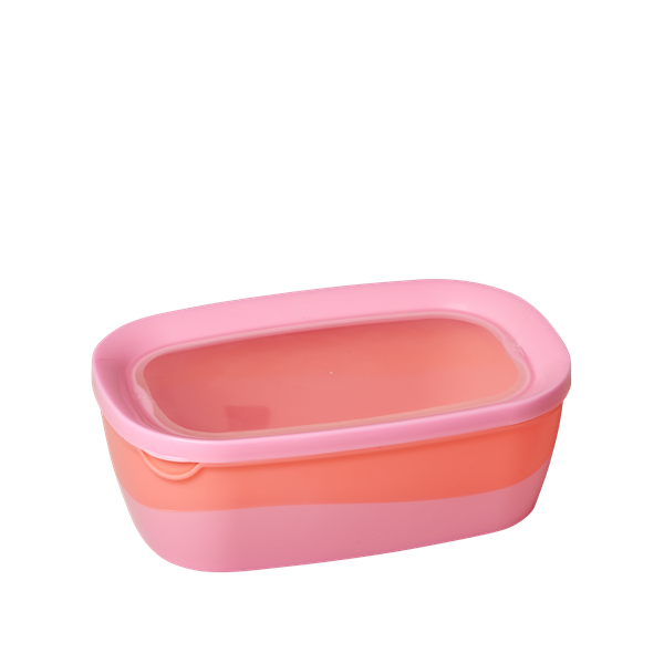 Rice DK Rectangular Two Tone Food Box Pink Orange Set of 3