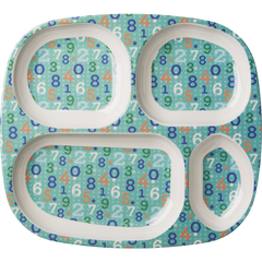 Rice DK Number Print 4-Room Plate - Green