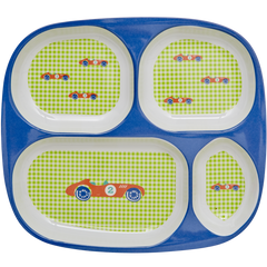 Rice DK Boy and Girl 4-Room Plate - Blue
