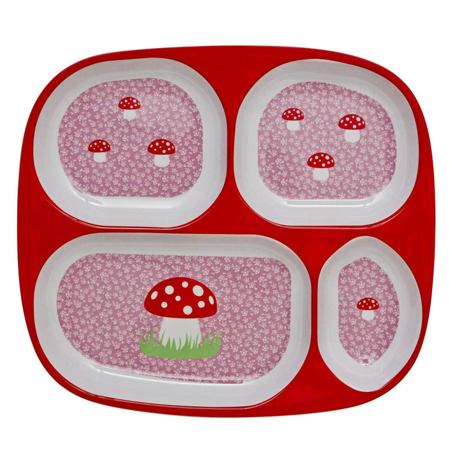 Rice DK Boy and Girl 4-Room Plate - Red