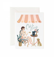 Rifle Paper Co Bonjour Cafe Card