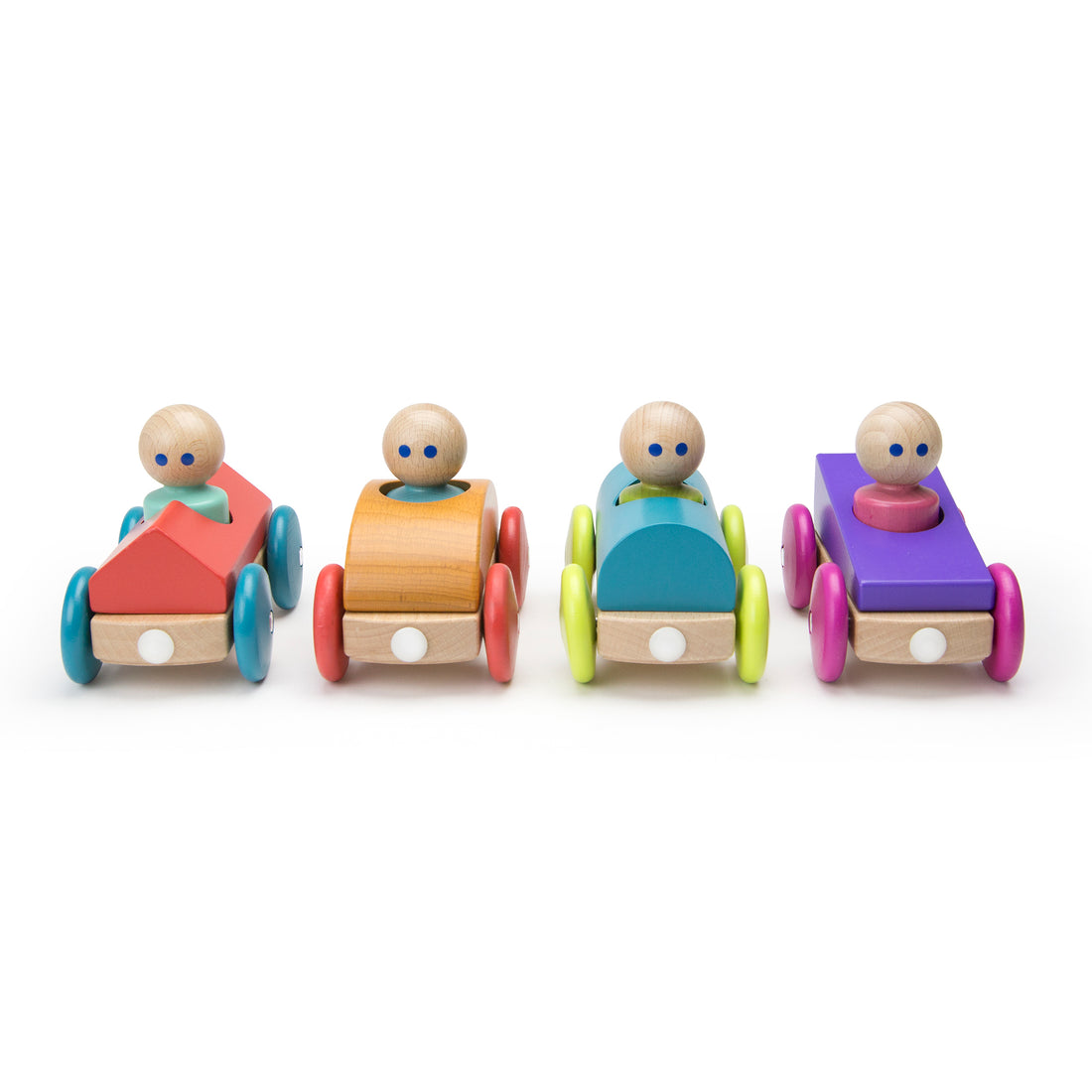 Tegu Magnetic Racers Purple Racers Wooden Blocks