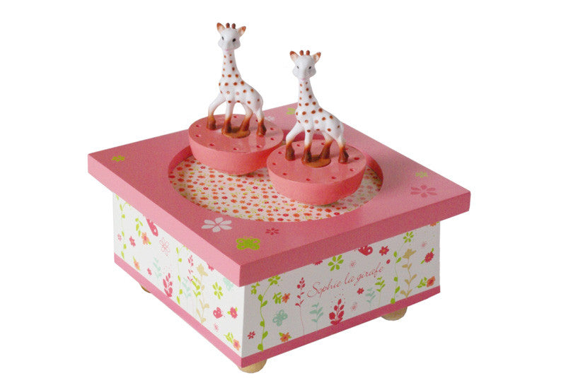 Trousselier Sophie the Giraffe Musical Wooden Box - Pink