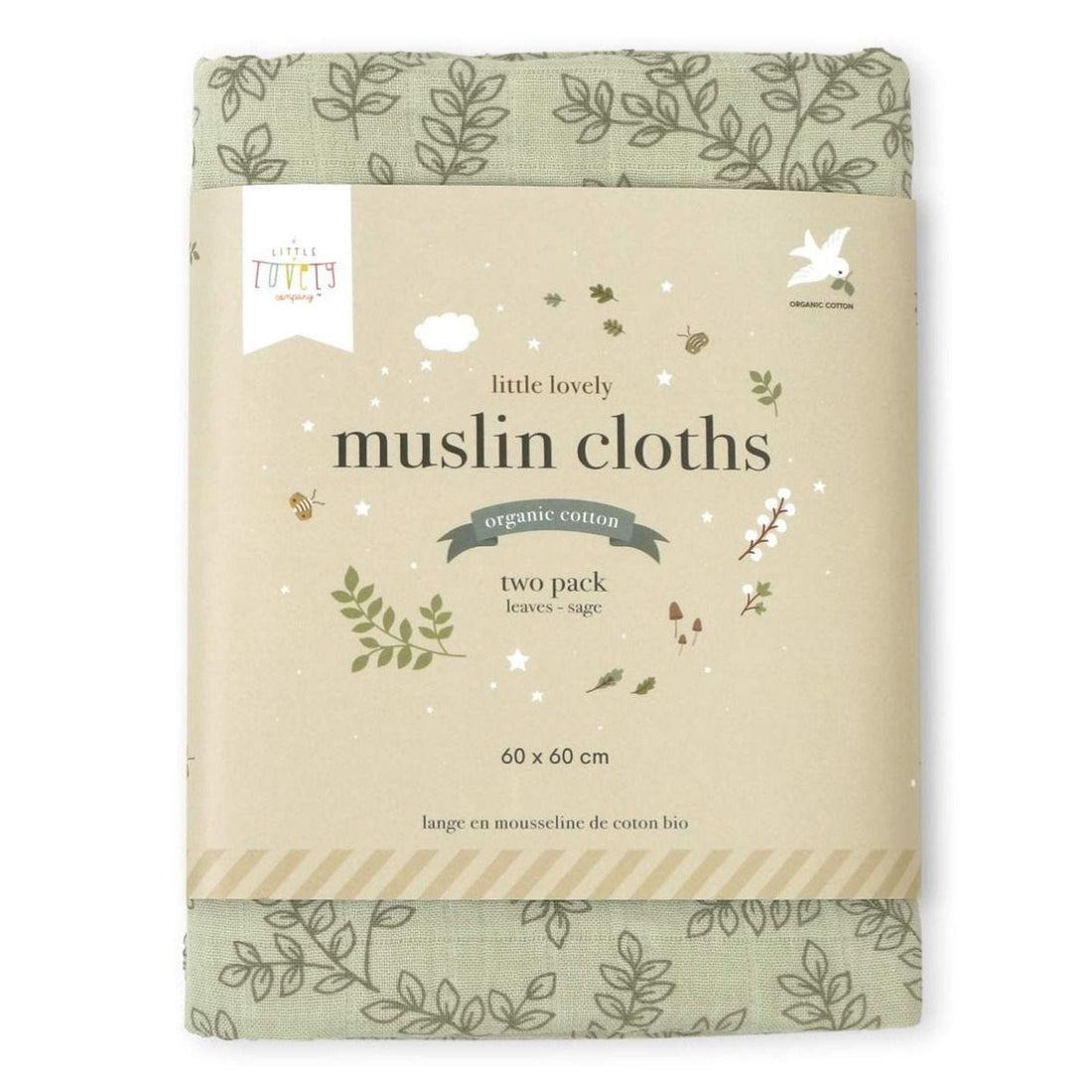 a-little-lovely-company-muslin-cloth-set-of-2-leaves-sage-baby-nursery-allc-mulegr02-00002