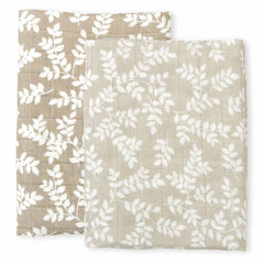 a-little-lovely-company-muslin-cloth-set-of-2-leaves-taupe-baby-nursery-allc-mulebr03-00001
