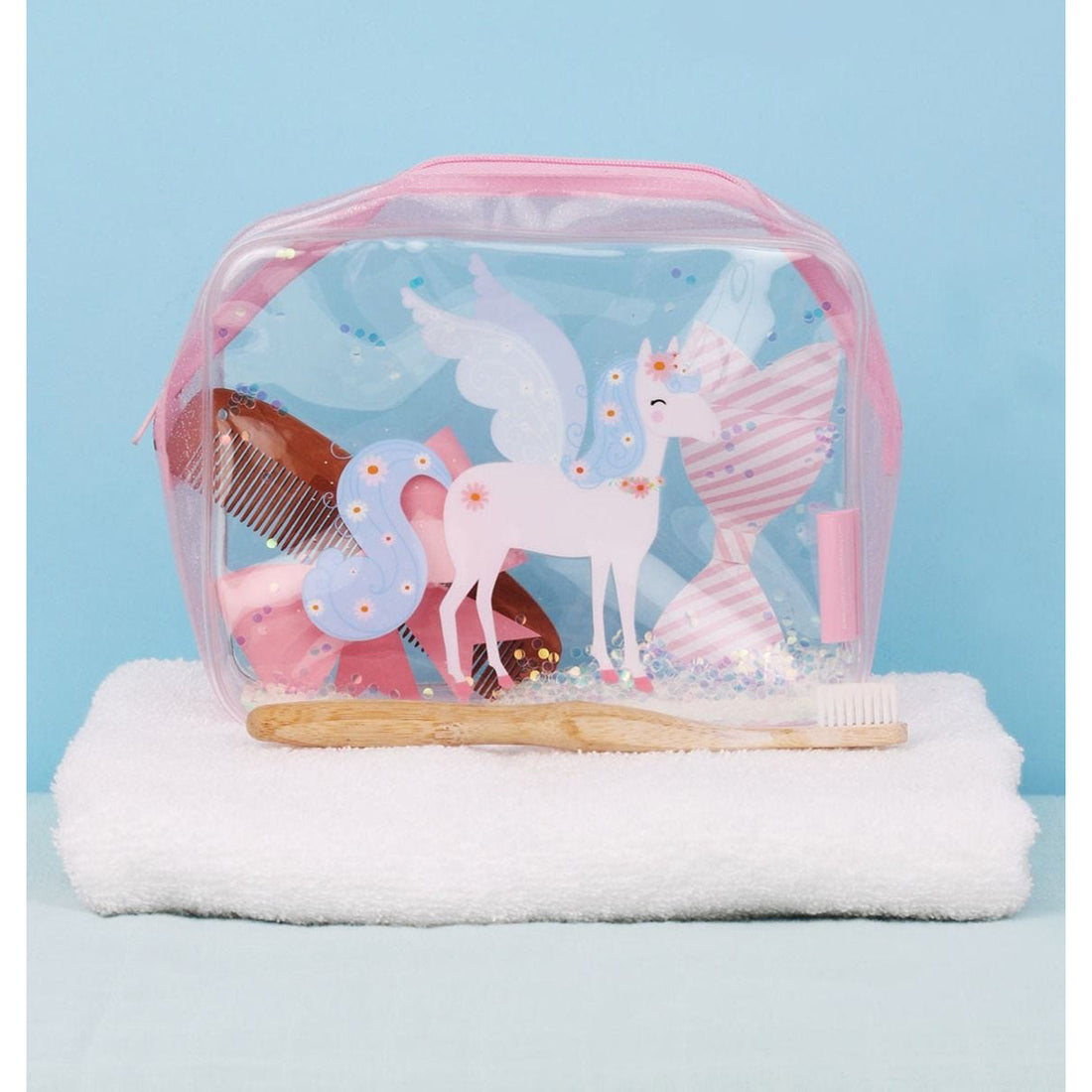 A Little Lovely Company Toiletry Bag Glitter Unicorn – Petit Bazaar