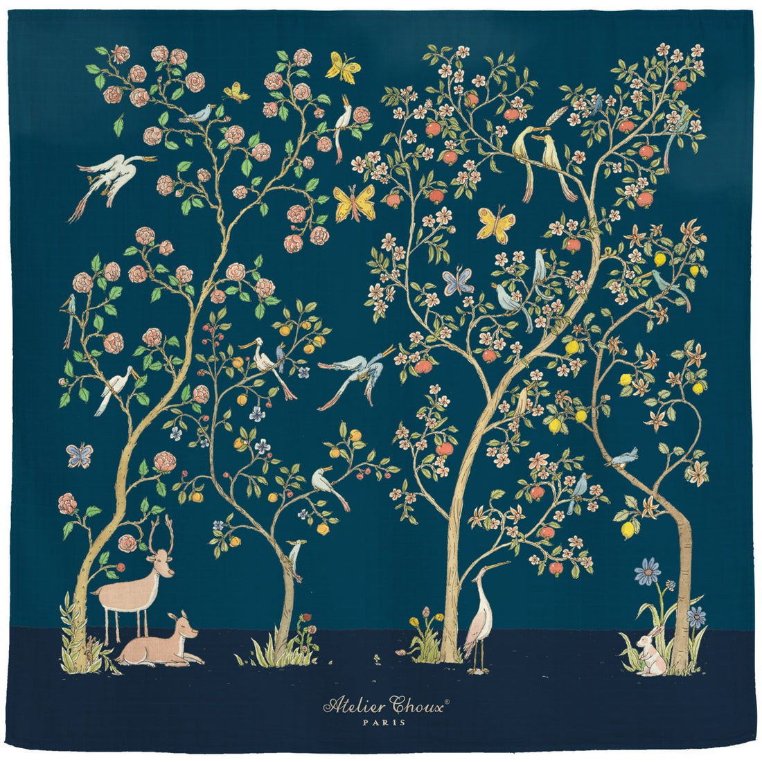 Atelier Choux Muslin in Bloom Night 100x100cm