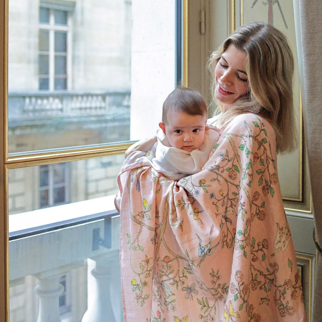 Atelier Choux Muslin in Bloom Pink 100x100cm