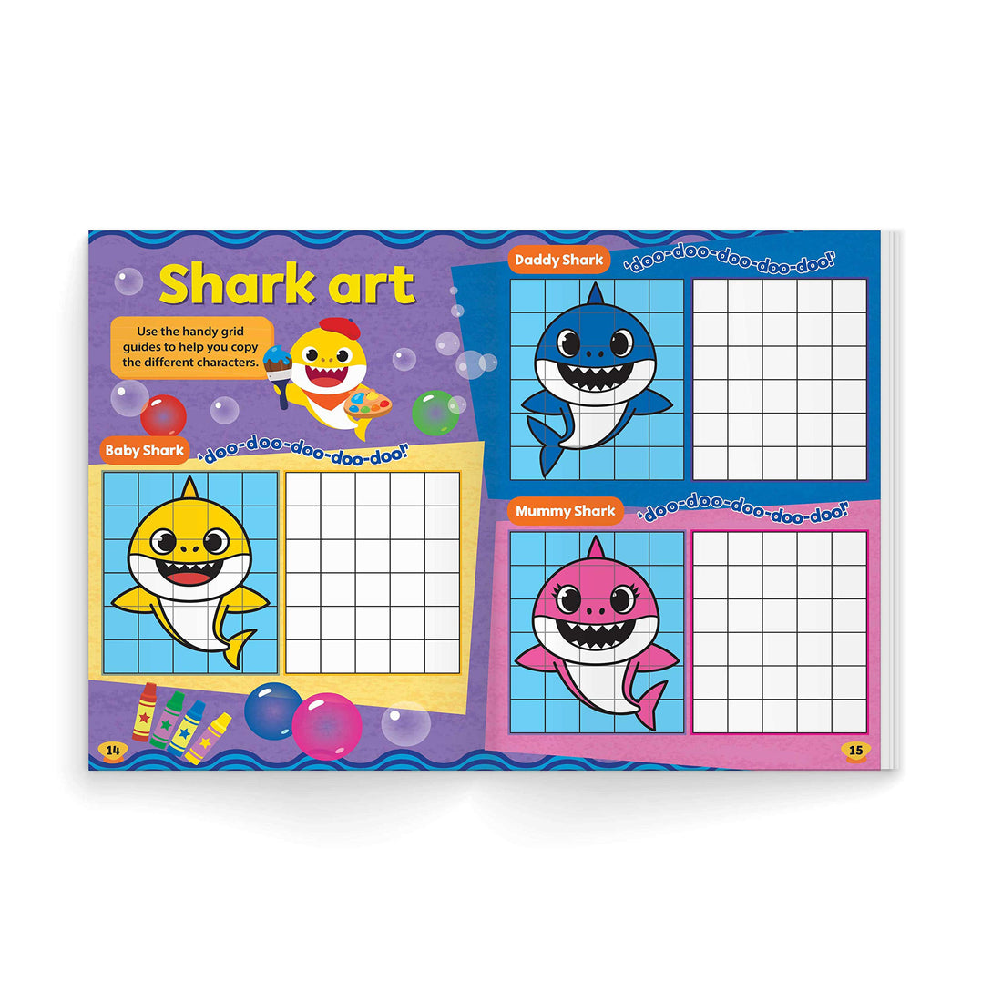 Paper Projects 01.70.06.167 Baby Shark Stickers Scintillants | Produit sous Licence Officielle | Réutilisables sur des Surfaces Non poreuses, Blanc, 19,5 cm x 9,5 cm