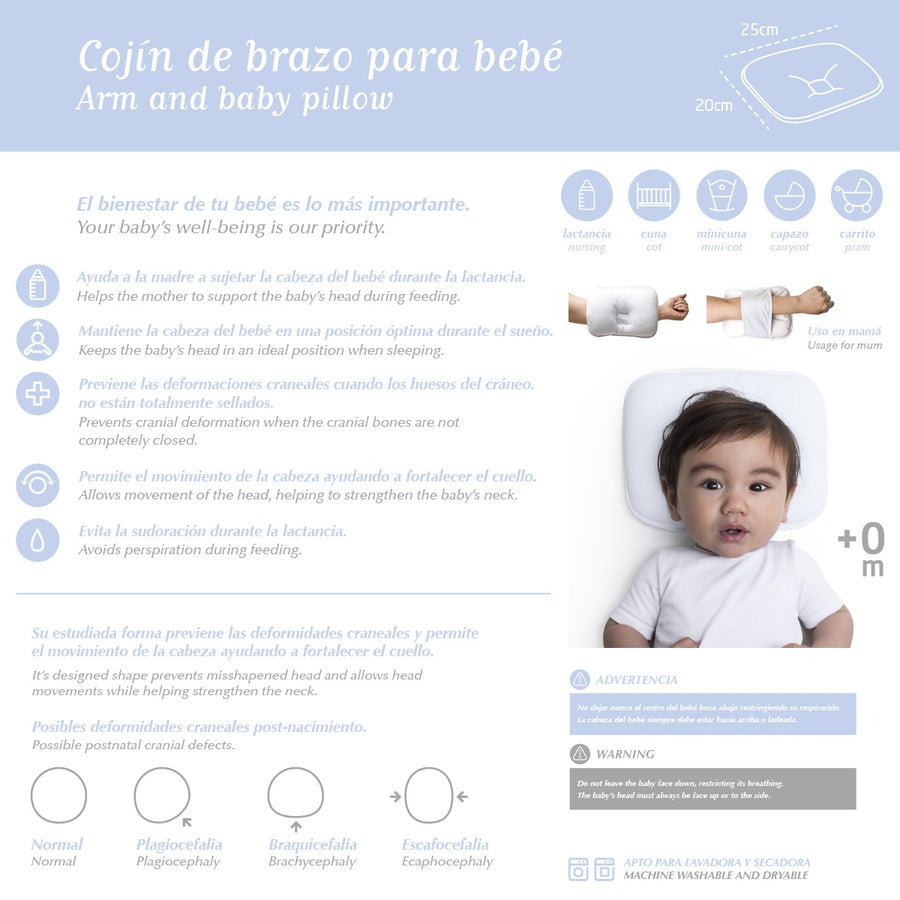 Cambrass Arm Pillow Liso E Blue