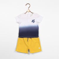Carrément Beau Short Sleeves Tee Shirt Summer Infant White Blue