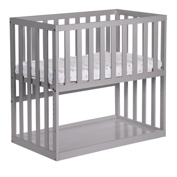 Childhome Bedside Crib Beech Stone Grey 50x90cm with Wheels
