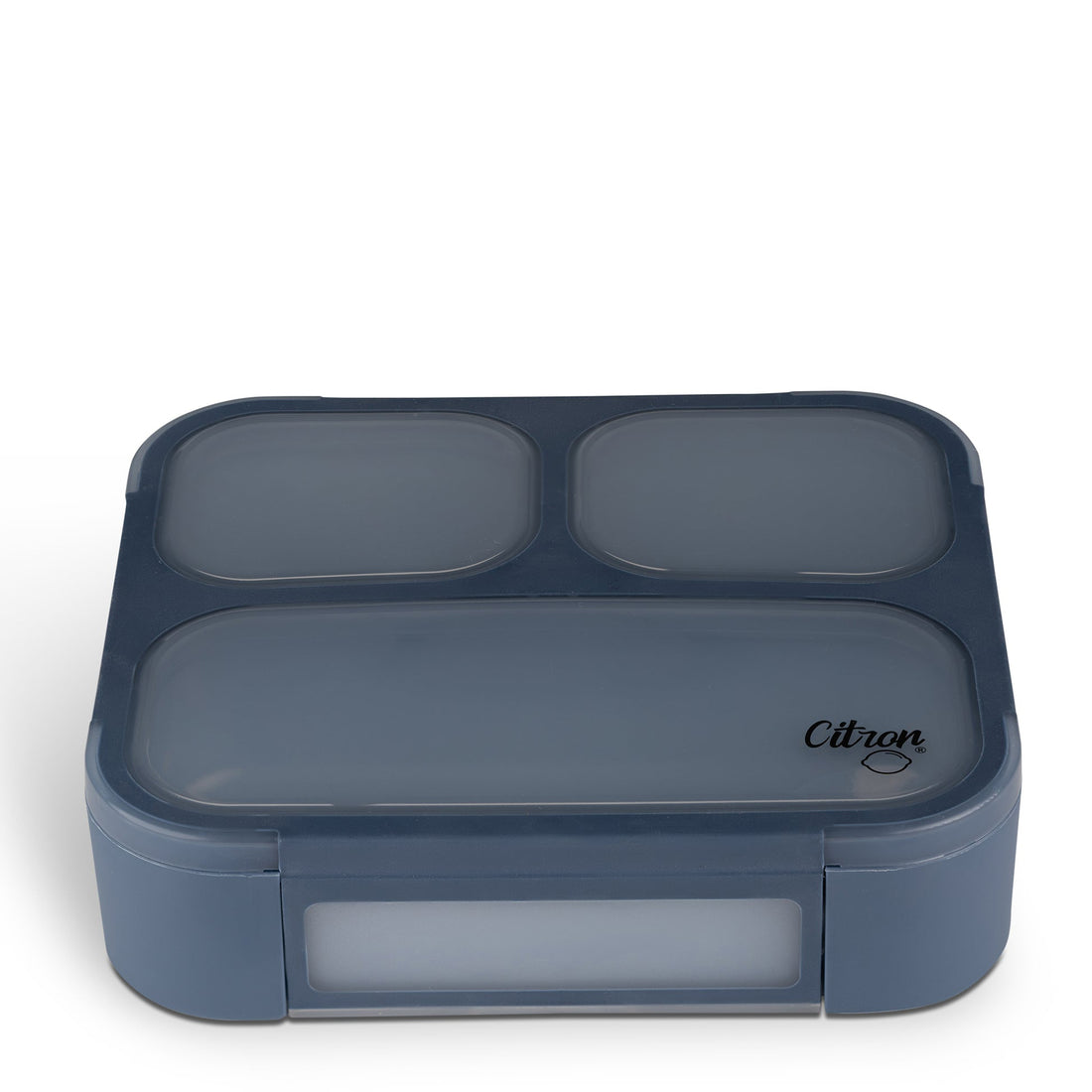Citron Lunchbox with Fork and Spoon Dark Blue Petit Bazaar