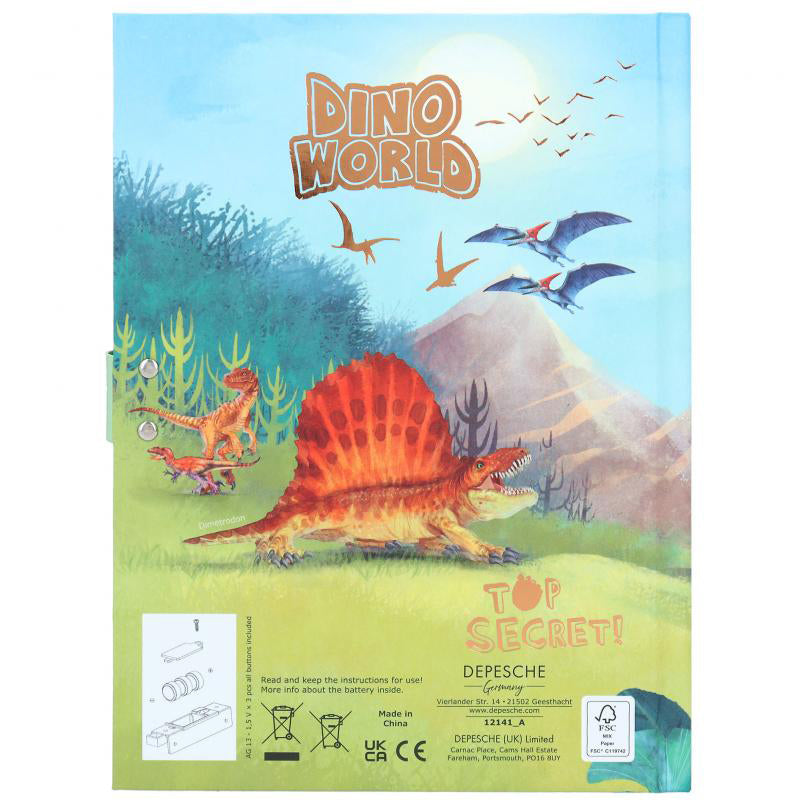 Depesche 11569 Dino World - Tagebuch Mit Geheim-Code Und Sound, Ca. 20,5 X 15,5 X 3 Cm, Mit 80 Linierten Seiten Für Geheime Gedanken Und Gefühle - View #3