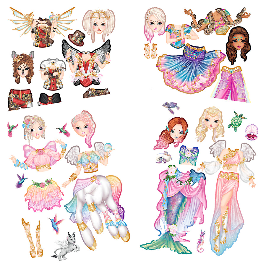 Depesche Fantasy Model Dress Me Up Sticker Book – Petit Bazaar