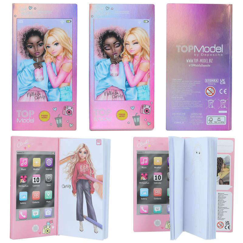 Livre De Coloriage TOPModel Avec Son - Format Téléphone Portable, 80 Pages, 13,8 X 7 X 1,5 Cm - Dès 3 Ans