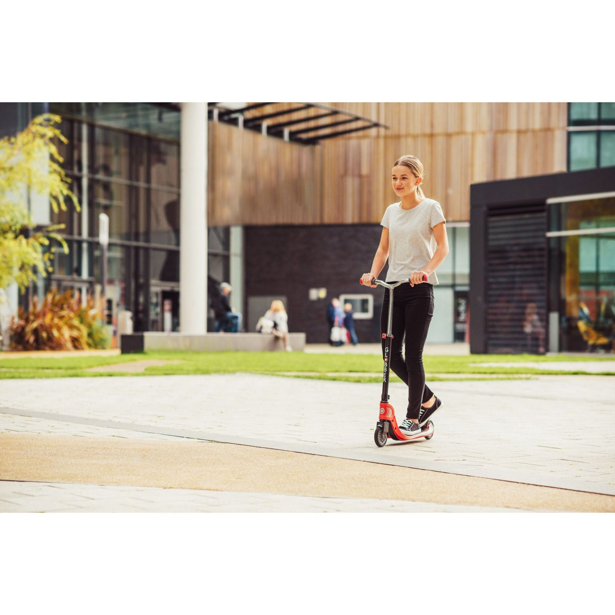 Globber Flow Foldable 125 Scooter - Black / Sky Blue (6Y+)