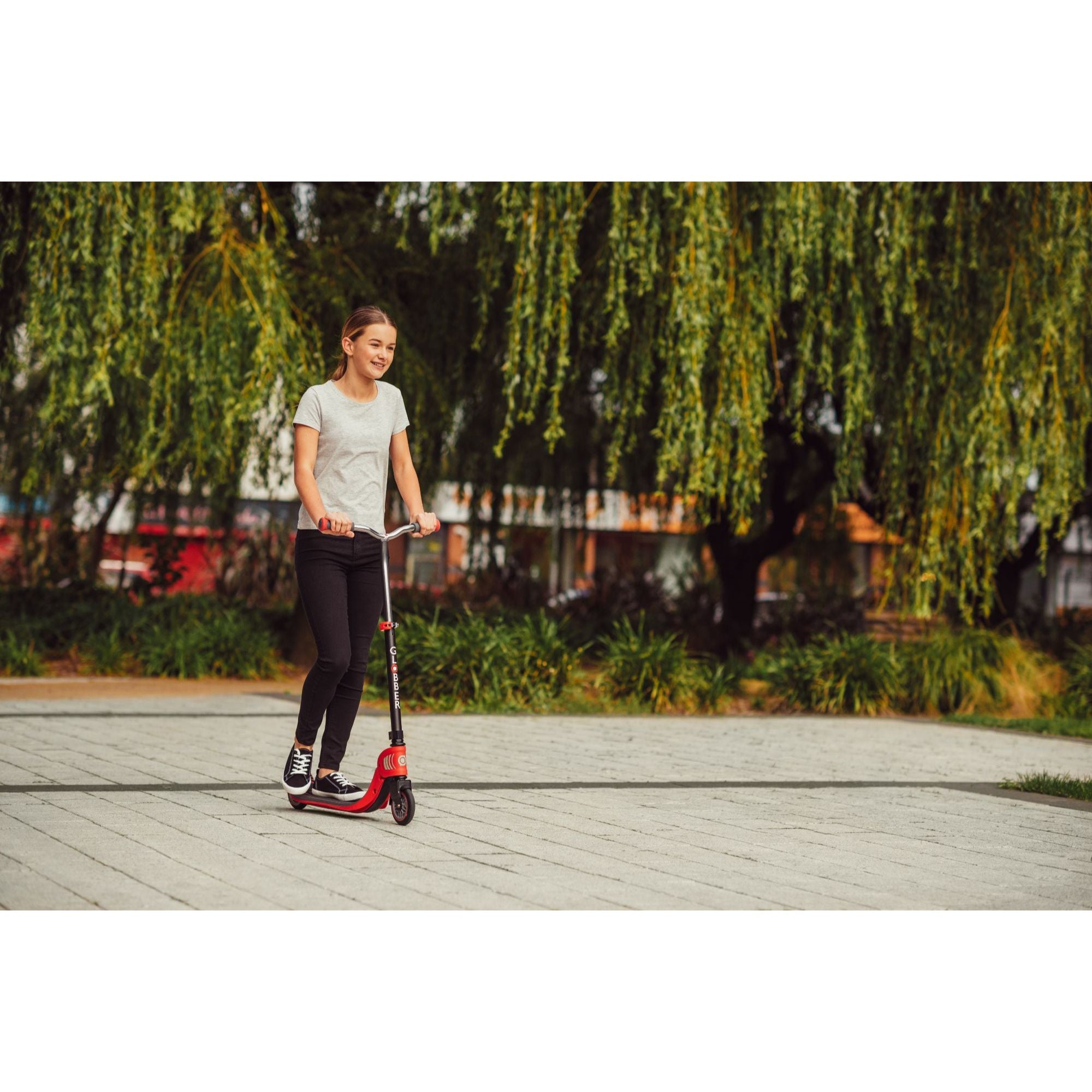 Globber Flow Foldable 125 Scooter - Black / Sky Blue (6Y+)