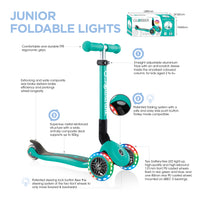 Globber Junior Foldable Lights Scooter - Violet (2y - 6y)