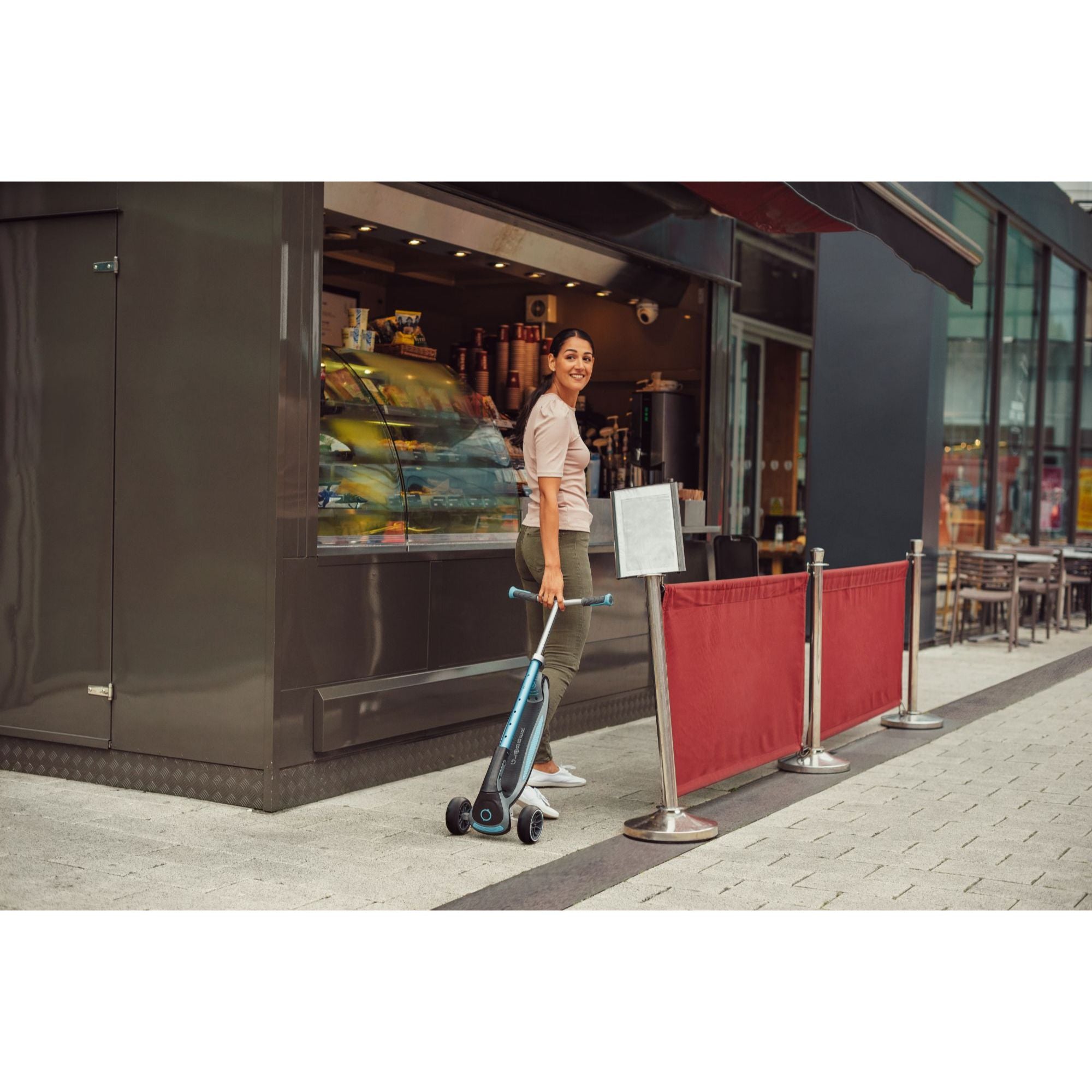 Globber Ultimum Lights Foldable Scooter - Black / Charcoal Grey (5Y+)