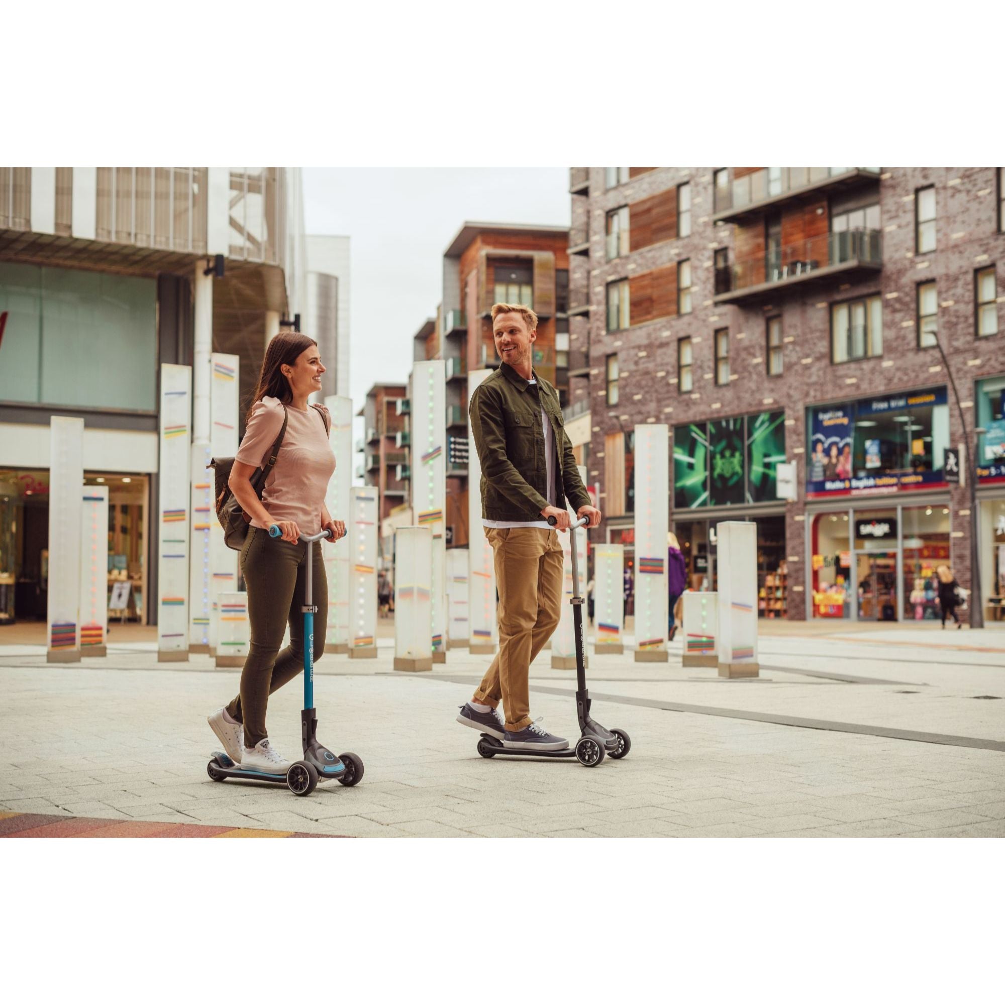 Globber Ultimum Lights Foldable Scooter - Black / Charcoal Grey (5Y+)