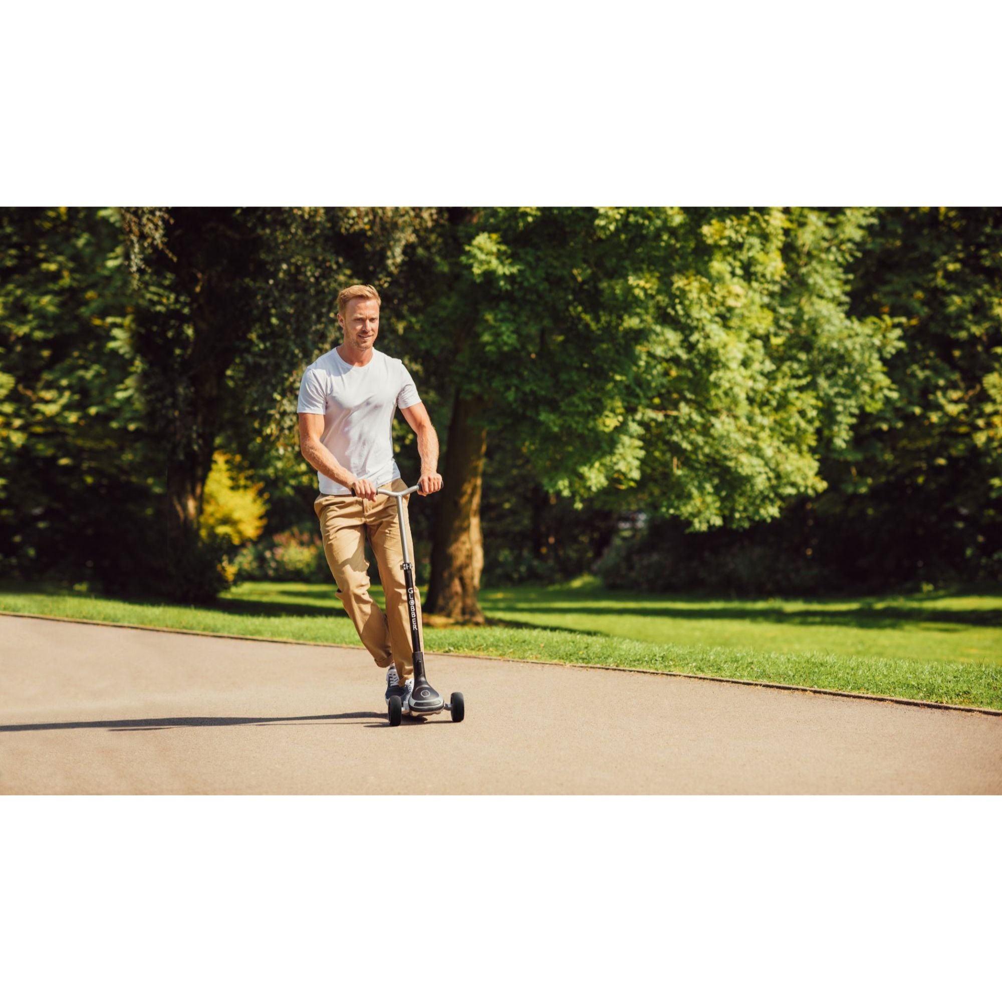 Globber Ultimum Lights Foldable Scooter - Black / Charcoal Grey (5Y+)