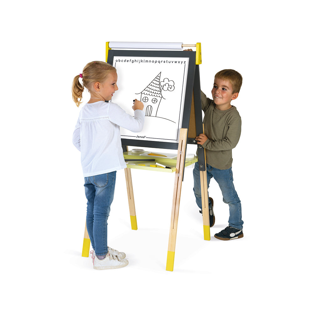 Janod Adjustable Easel Grey/Yellow