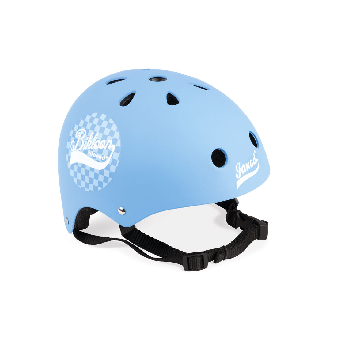 checkered blue motorcycle helmet Janod Blue Checkered Helmet for Balance Bike – Petit Bazaar