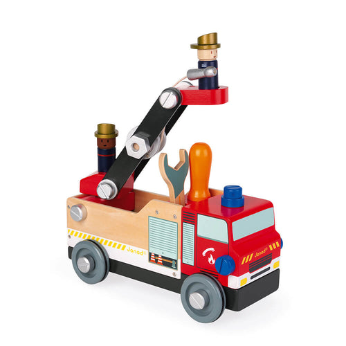 Janod Brico'kids 木製DIY組裝消防車玩具