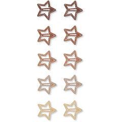 konges-sløjd-10-pack-junior-hairclip-star-glitter-rose-kong-s22ks3123-gr-