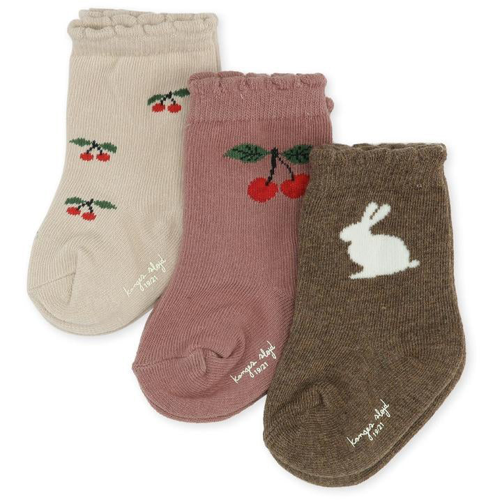 konges-sløjd-3-pack-jacquard-socks-cherry-bunny-1