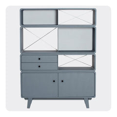 Laurette Bibliothèque Enigme Drawer & Shelf Mouse Grey / Grey (Pre-Order; Est. Delivery in 3-4 Months)
