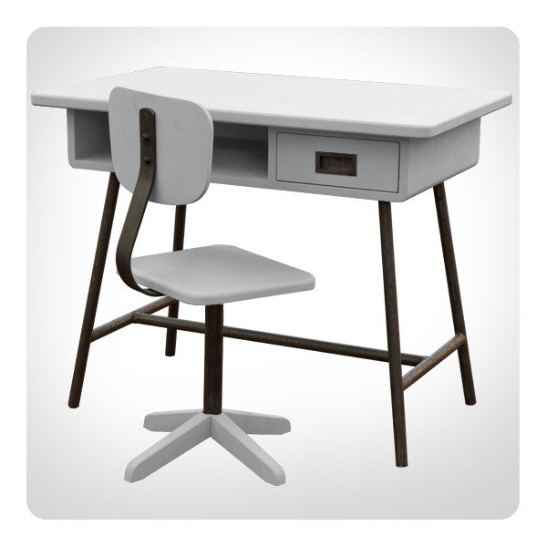 Laurette Bureau La Classe Desk and Chair Grey (Pre-Order; Est. Delivery in 3-4 Months)