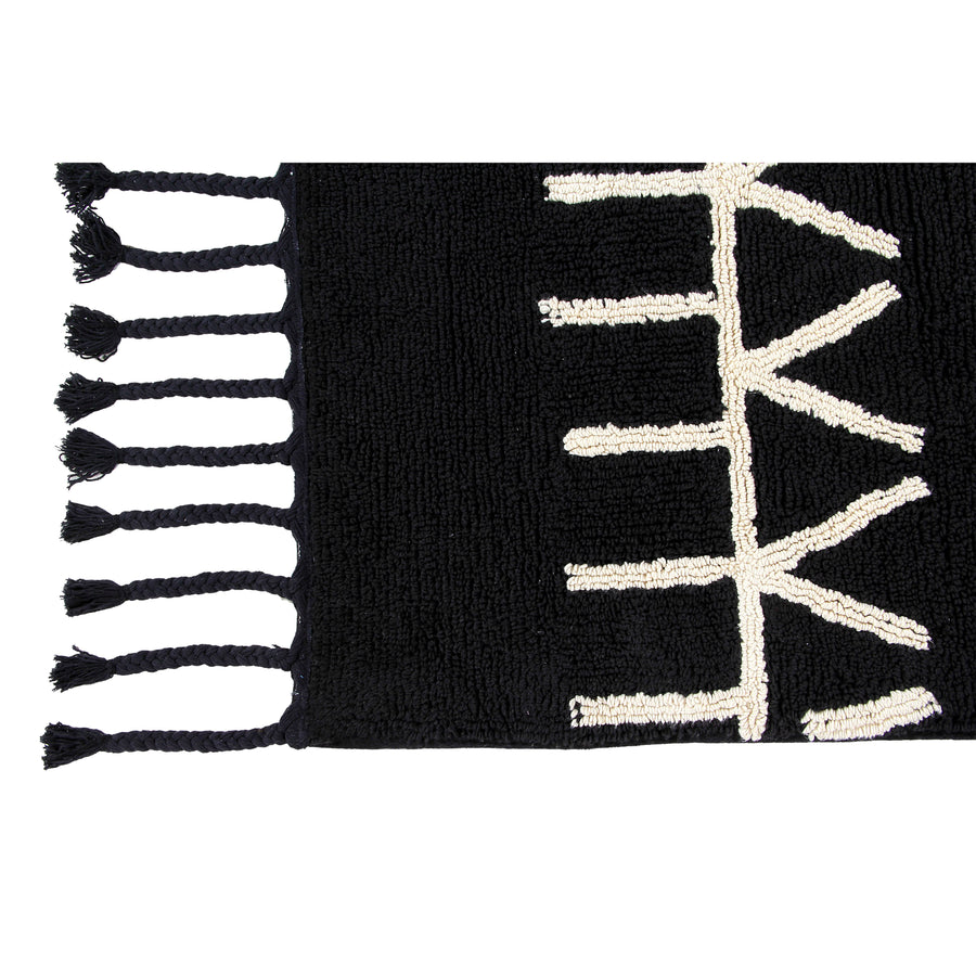 Lorena Canals Black & White Bereber Black Machine Washable Cotton Rug (Pre-Order; Est. Delivery in 4-8 Weeks)