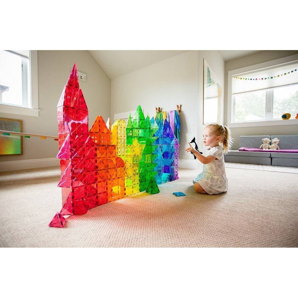 MAGNA TILES Tiles Clear Colors 100 Piece Set Petit Bazaar