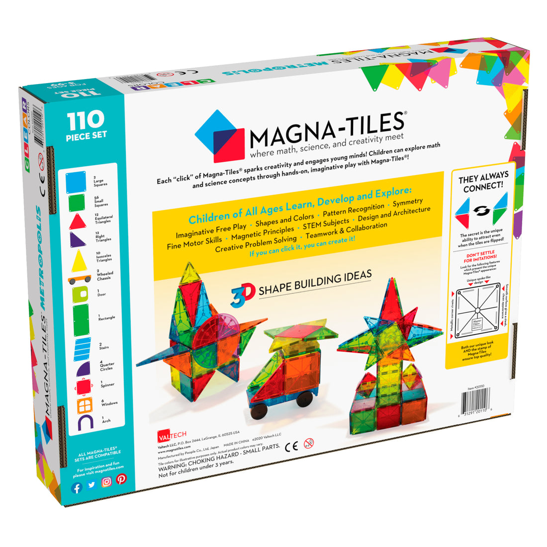 MAGNA-TILES Tiles Metropolis 110-Piece Set