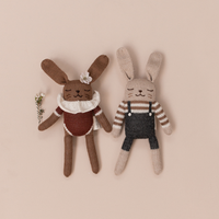 Main Sauvage Knit Toy - Bunny - Black Overalls