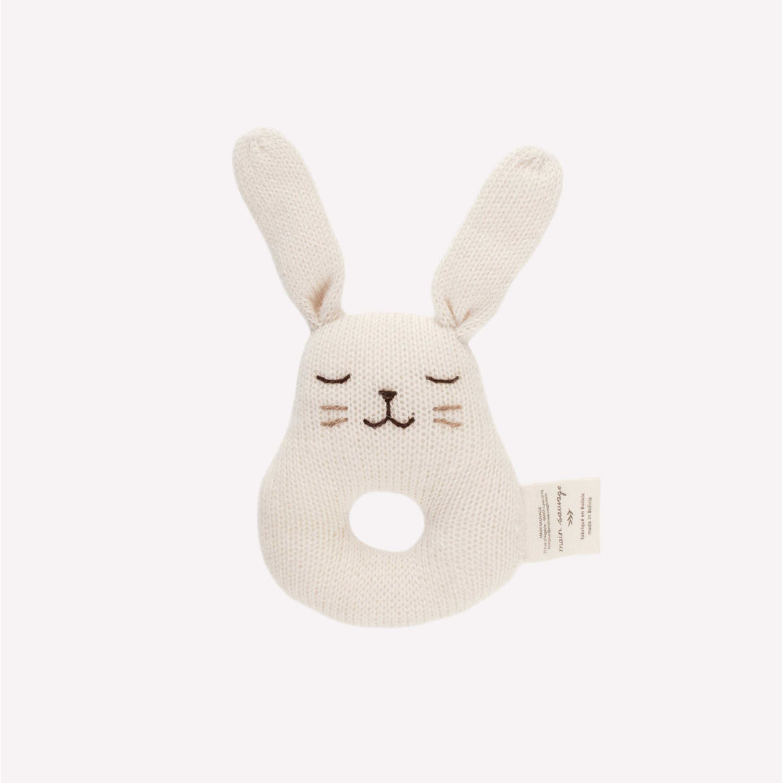 Main Sauvage Bunny Rattle - Ecru Main Sauvage Bunny Rattle - Ecru