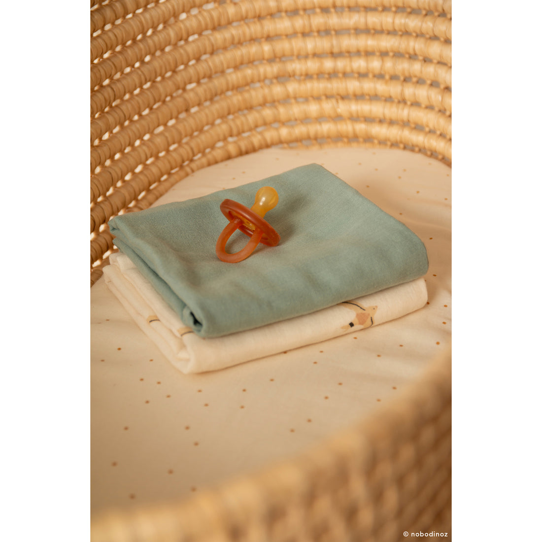 nobodinoz Box 3U Baby Love Swaddles Pack Eden Green