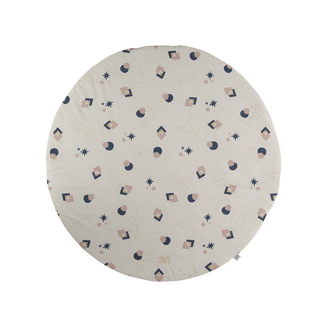 nobodinoz Full Moon Round Playmat Night Blue Eclipse/Natural