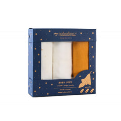 nobodinoz Swaddle Box Baby Love 3U Pack New Yellow