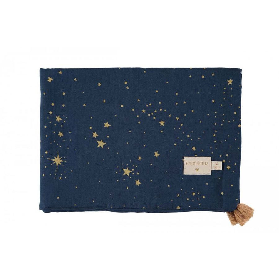 nobodinoz Treasure Summer Blanket Gold Stella/Night Blue