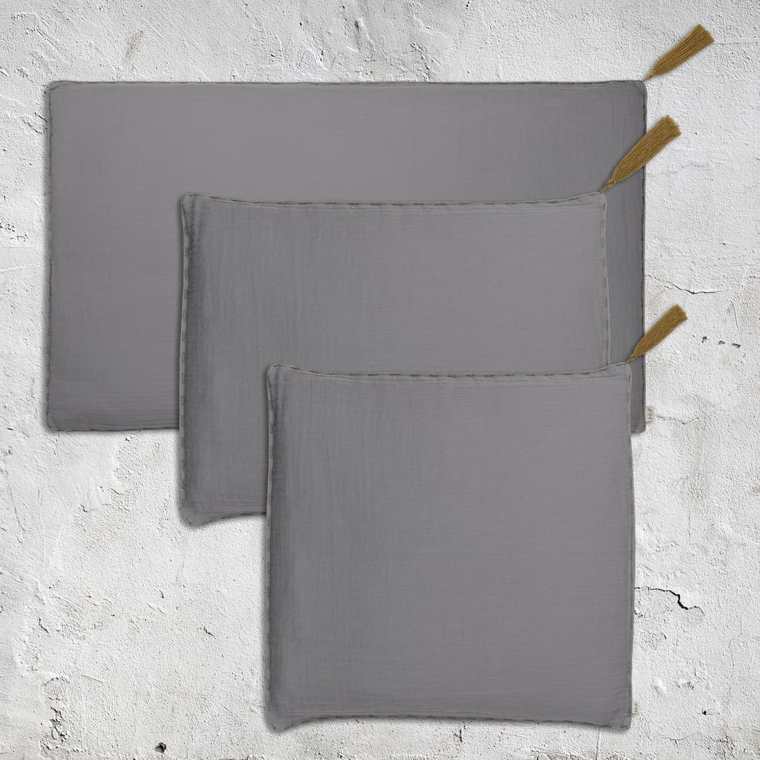 Numero 74 Cushion Cover Plain With Padding Cushion Stone Grey