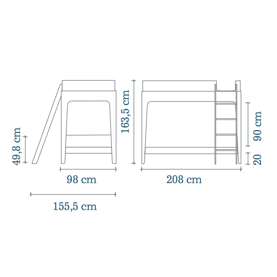 Oeuf Perch Bunk Bed Walnut