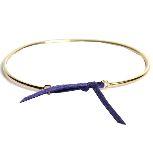 Paloma Stella Gold Bangle with Leather Link