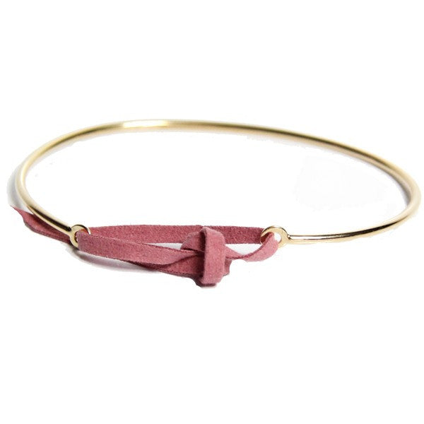 Paloma Stella Gold Bangle with Leather Link